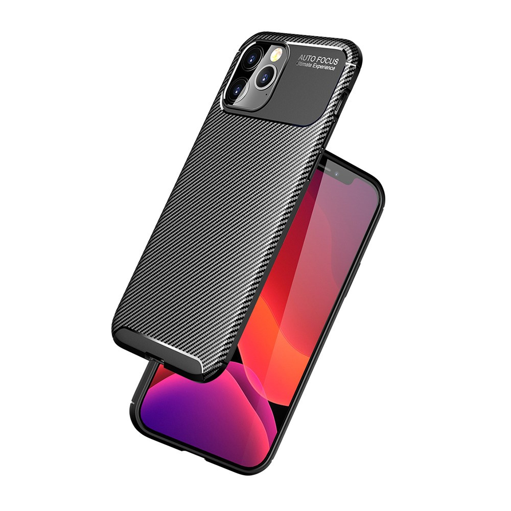 Carbon Fiber TPU Case iPhone 12 Pro Hoesje - Zwart | GSM-Hoesjes.nl