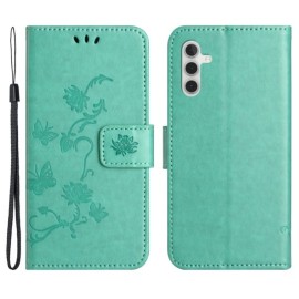 Coverup Bloemen & Vlinders Book Case - Samsung Galaxy S25 Plus / S24 Plus Hoesje - Mintgroen