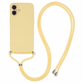 Coverup Colour TPU Back Cover met Koord - iPhone 16 Hoesje - Sand Yellow