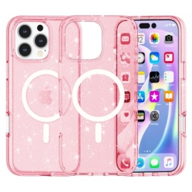 Coverup Glitter TPU Back Cover - MagSafe Compatible - iPhone 16 Pro Max Hoesje - Roze