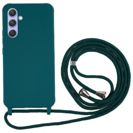 Coverup Colour TPU Back Cover met Koord - Samsung Galaxy S25 Plus Hoesje - Donkergroen