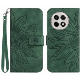 Coverup Zonnebloem Book Case met Koord - OnePlus 13R Hoesje - Groen