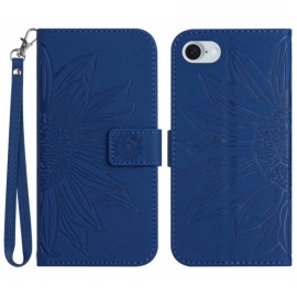 Coverup Zonnebloem Book Case met Koord - iPhone 16e Hoesje - Blauw